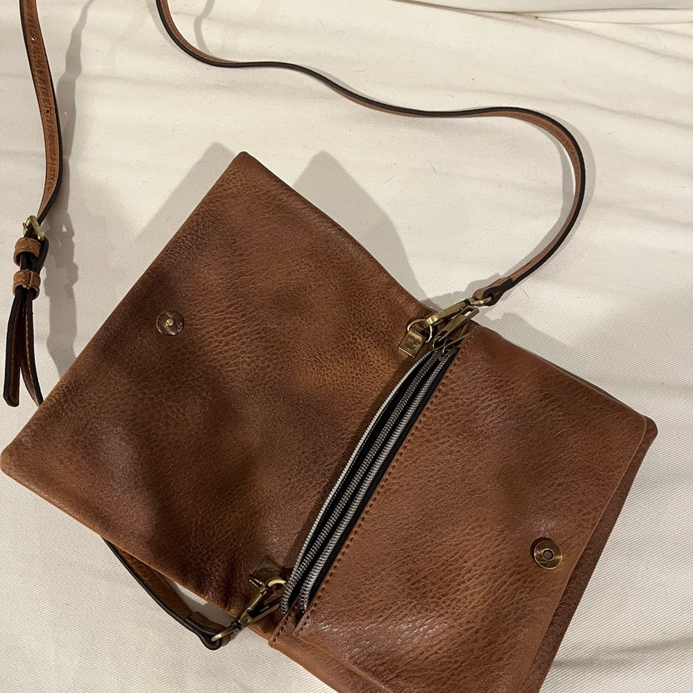 Lucky Brand Tan Leather Crossbody Bag